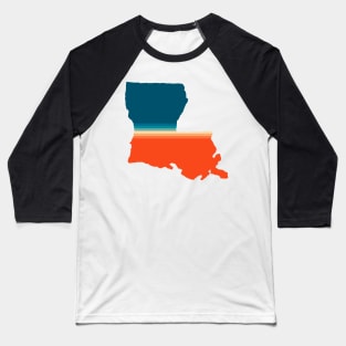 Louisiana State Retro Map Baseball T-Shirt